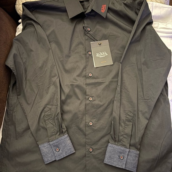 Von Dutch Other - Von Dutch Men’s Black Button Down Shirt -NWT